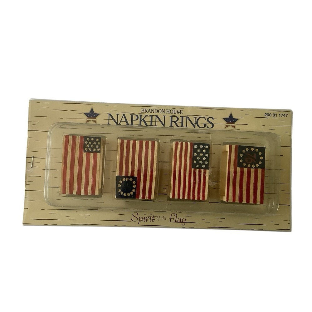 Brandon House / Warren Kimble "Spirit of the Flag" 4 Resin Napkin Rings